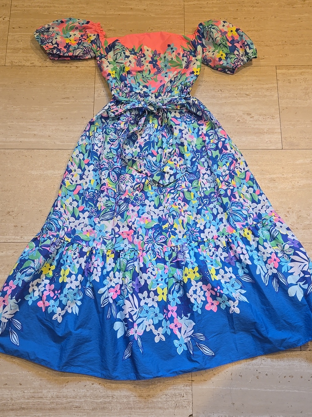 Lilly Pulitzer Off the Shoulder Zalie Midi Floral Dress